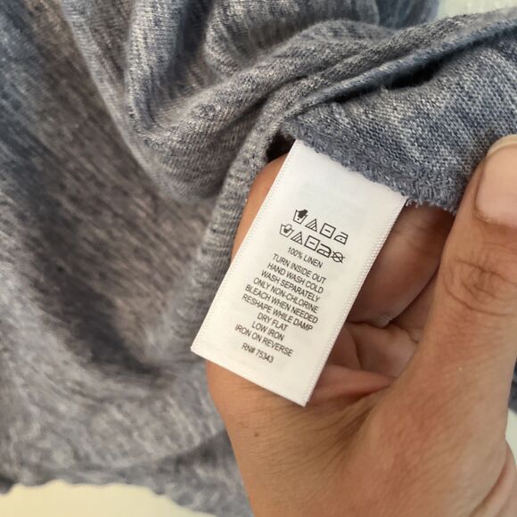 SIGRID OLSEN Knit Linen A Line Sleeveless Tank, Heathered Blue- Medium - Picture 6 of 9